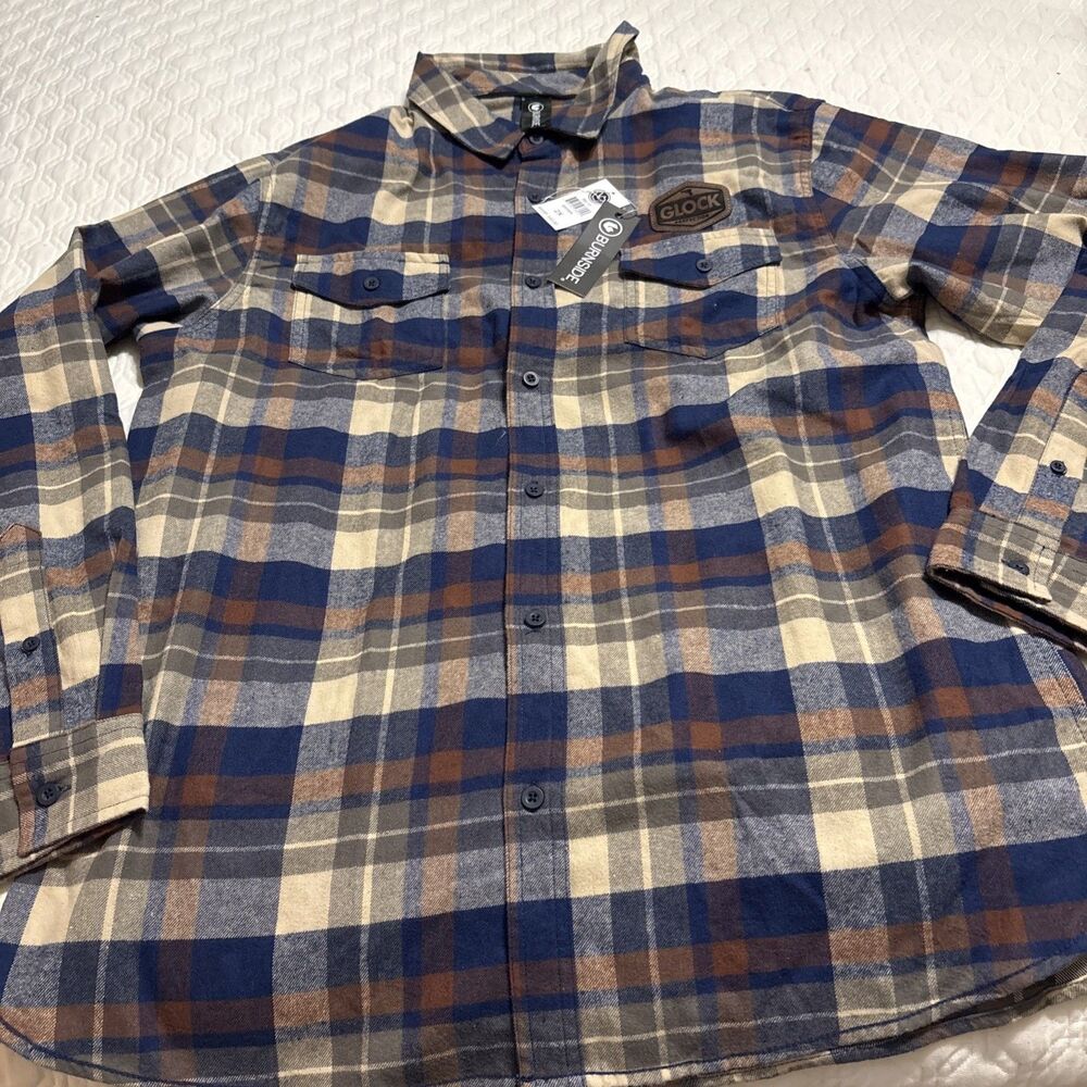 BURNSIDE GLOCK Flannel 2XL NWT Shirt